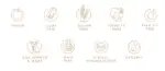 All relevant skincare icons supporting ethical values of Mayella skincare ingredients