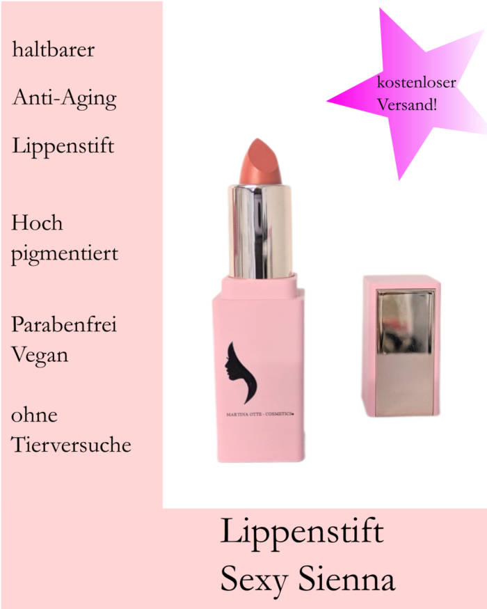 Haltbarer Anti Aging Lippenstift Sexy Sienna aus der Heartbeat Collection von Martina Otte Cosmetics®