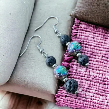 Lava Rock Dangling Earrings